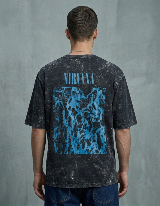 Nirvana Unisex Acid Washed Oversized Tee