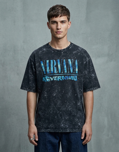 Nirvana Unisex Acid Washed Oversized Tee